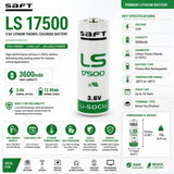 Saft LS17500 Battery 3.6V 3600mAh Lithium A Cell LS17500BA Li-SOCl₂ Saft Batteries Saft Lithium Batteries