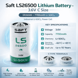 Saft Ls-26500, Ls26500 3.6v C Size Lithium Battery (er26500) 3.6v - Non Rechargeable Saft Batteries Saft Lithium Batteries
