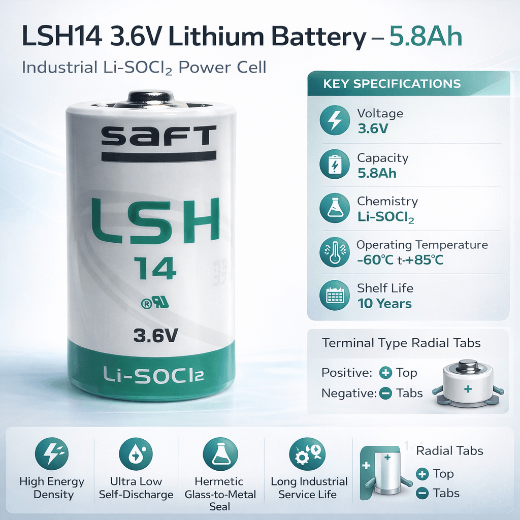 C-size 3.6v 5800mah Saft Lsh14 Battery Saft Batteries Saft Lithium Batteries