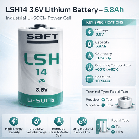 C-size 3.6v 5800mah Saft Lsh14 Battery Saft Batteries Saft Lithium Batteries