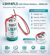 Saft Lsh14,c Size Battery 3.6v, 5800mah With 3 Inch Fly Leads Saft Batteries Saft Lithium Batteries