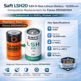 Fanso D Size, ER34615M equivalent replacement - Saft Lsh20 3.6v D Size Lithium Battery 3.6v