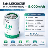 Opposite Tabs D-size 3.6v 13000mah Saft Lsh20 Battery Saft Batteries Saft Lithium Batteries