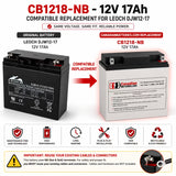 Leoch DJW12-17 Replacement Battery 12V 17Ah AGM NB Terminal Sealed Lead Acid CB Generic