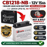 12V, 15Ah, replacement battery for Leoch Lp12-15 with NB terminals Sealed Lead Acid CB Generic