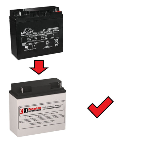 12V, 18Ah, replacement battery for Leoch Lp12-18 & LPL12-18 with NB terminals Sealed Lead Acid CB Generic