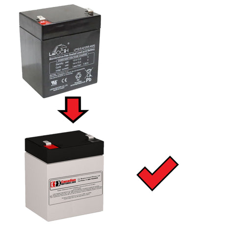 12V, 5Ah, replacement battery for Leoch Lpx12-5.4 with F1 terminals Sealed Lead Acid CB Generic