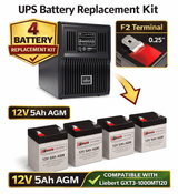 Batteries For Liebert Gxt3-1000mt120 - 1000va/900w UPS, 4 X 12v, 5ah - 60wh UPS Batteries CB Range