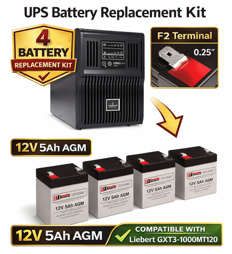 Batteries For Liebert Gxt3-1000mt120 - 1000va/900w UPS, 4 X 12v, 5ah - 60wh UPS Batteries CB Range