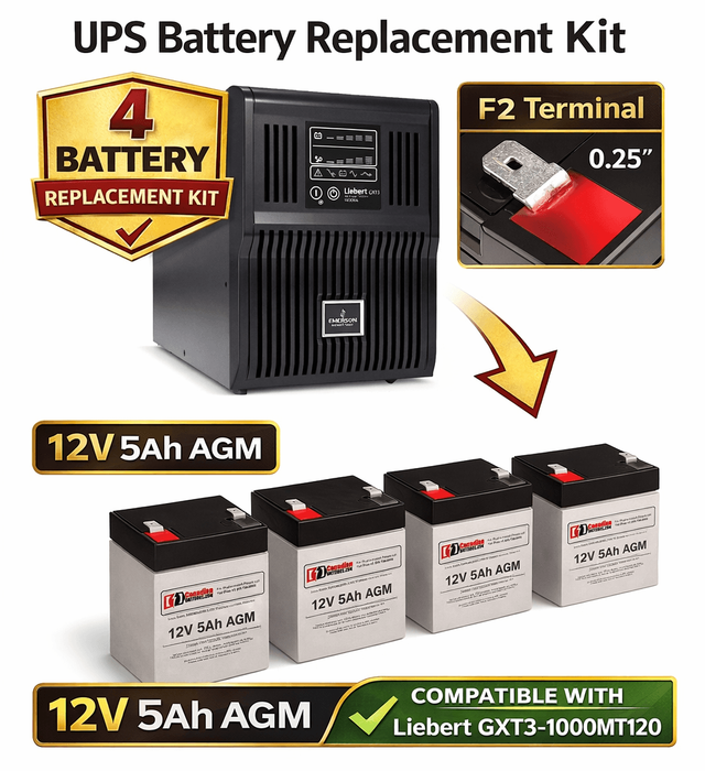 Batteries For Liebert Gxt3-1000mt120 - 1000va/900w UPS, 4 X 12v, 5ah - 60wh UPS Batteries CB Range
