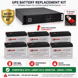 Liebert GXT3-3000RT208 UPS Replacement Battery Kit 6 x 12V 9Ah AGM UPS Batteries CB Range