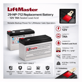 Liftmaster 12v 7ah, 29-NP712 Replacement LA400 gate opener battery Sealed Lead Acid CB Generic