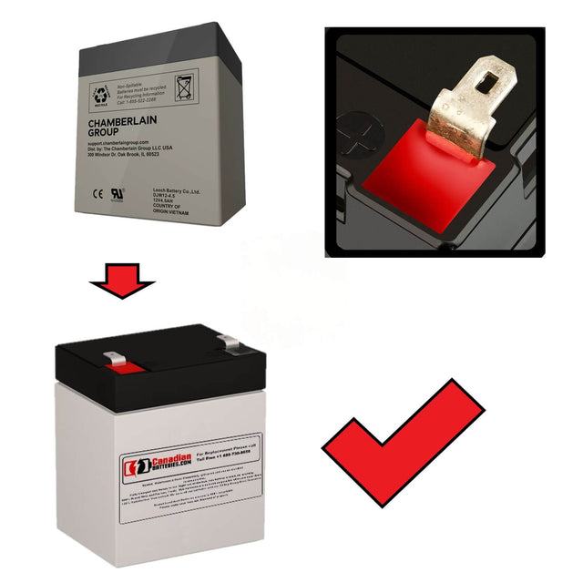 Liftmaster 3850C, 3850 garage door opener battery, 12V 5Ah Sealed Lead Acid CB Generic