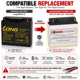 LONG WP15-12 Replacement Battery 12V 15Ah AGM NB Terminals Sealed Lead Acid CB Generic