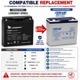 Longway 6FM22 Replacement Battery 12V 22Ah AGM F13 Sealed Lead Acid CB Generic