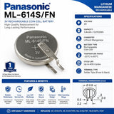 Battery For Panasonic Ml-614s/f9fe , Ml614s-f9f , Ml614s-f9fe 3v, 3.4mah - 0.0102wh Coin Cell Batteries Panasonic