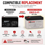 Magnavolt Sla12-1.2 Replacement Battery 12V 1.2Ah AGM F1 Sealed Lead Acid CB Generic