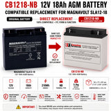 Magnavolt Sla12-18 Replacement Battery 12V 18Ah AGM Sealed Lead Acid CB Generic