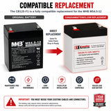 12V, 5Ah, replacement battery for Mhb Ms4.5-12 with F1 terminals Sealed Lead Acid CB Generic