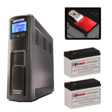 Minuteman ETR1000LCD Entrust-LCD Line-Interactive 1000VA 600W UPS, 2 X 12v, 9ah UPS Batteries CB Range