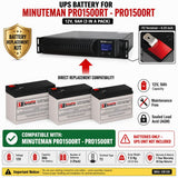 Batteries For Minuteman Pro1500rt - Pro1500rt UPS, 3 X 12v, 9ah - F2 UPS Batteries CB Range