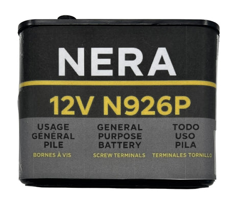NERA N926P, 12 Volt screw terminal lantern battery (Replaces discontinued Rayovac 926) Alarm System BB Generic