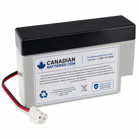 12V, 0.8Ah, battery for AlarmForce Home Alarm Compatible, with J2/JST terminals Sealed Lead Acid (Special) CB Generic