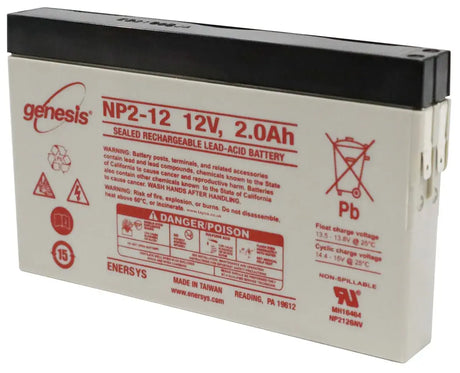 Enersys Genesis NP2-12, 12V 2.0AH Battery with side contacts Sealed Lead Acid Enersys