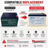 Deep Cycle replacement battery for Narada 6-DZF-12 with F2 terminals Sealed Lead Acid CB Generic