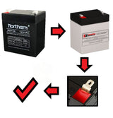 12V, 4Ah, replacement battery for Northern BAT124 with F1 terminals Sealed Lead Acid CB Generic
