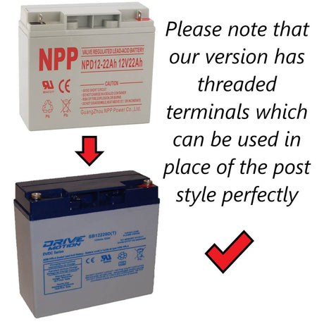 12V, 22Ah, replacement battery for Npp Power Np12-22ah with F13 terminals Sealed Lead Acid CB Generic