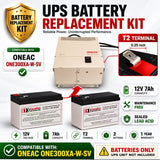 Oneac One300xa-w-sv UPS Battery Replacement 12V 7Ah AGM 2 Pack UPS Batteries CB Range