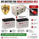 Oneac One300xa-wlx UPS Battery Replacement Kit – 2 x 12V 7Ah AGM UPS Batteries CB Range