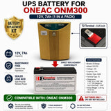 Battery For Oneac Onm300 UPS, 1 X 12v, 7ah - 84wh UPS Batteries CB Range
