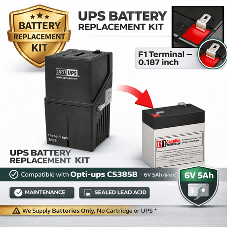 Battery For Opti-UPS Cs385b UPS, 1 X 6v, 5ah - 30wh UPS Batteries CB Range