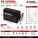 Amstron AP-1208WL Replacement Battery 12V 0.8Ah AGM WL Sealed Lead Acid (Special) CB Generic