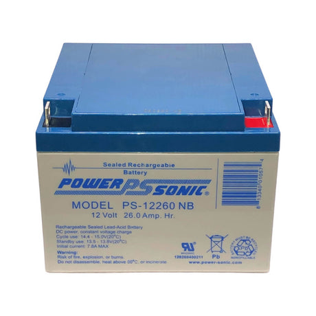PS-12260, 12 Volt 26Ah Powersonic AGM battery Sealed Lead Acid Power-Sonic