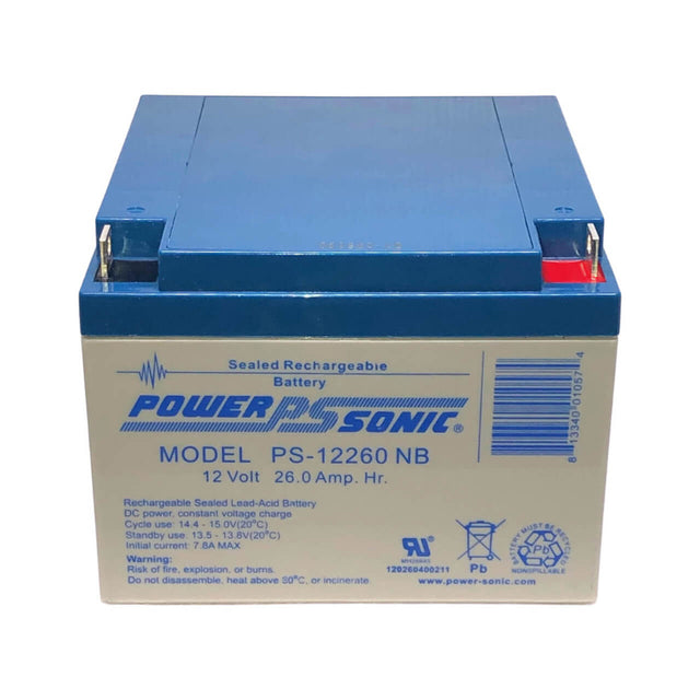 PS-12260, 12 Volt 26Ah Powersonic AGM battery Sealed Lead Acid Power-Sonic