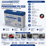 Powersonic PS-1228 Battery – 12V 2.8Ah Sealed Lead Acid AGM Battery Sealed Lead Acid (Special) Power-Sonic