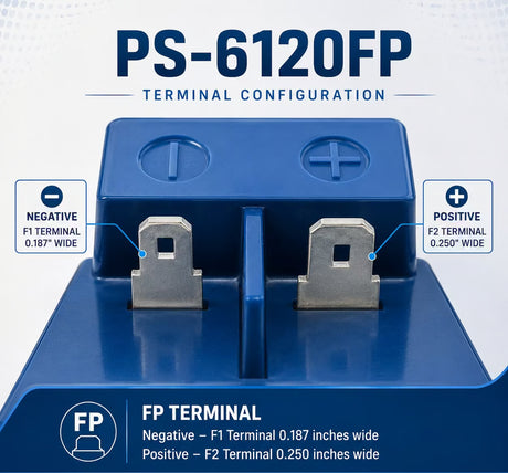 Multipower MP13-6 Replacement Battery 6V 14Ah AGM PS-6120FP with F2 / F1 terminals Sealed Lead Acid (Special) CB Generic