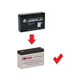 6V, 7.2Ah, replacement battery for Gs Portalac Pe6v7.2f1 with F1 terminals Sealed Lead Acid CB Generic