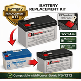 12V, 1.4Ah, replacement battery for Power-sonic Ps-1212 with F1 terminals Sealed Lead Acid CB Generic