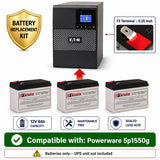 Batteries For Powerware 5p1550g UPS, 3 X 12v, 9ah - 108wh UPS Batteries CB Range