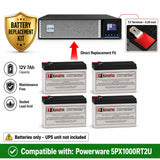 Batteries For Powerware 5px1000rt2u UPS, 4 X 12v, 7ah - 84wh UPS Batteries CB Range
