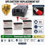 Batteries For Powerware Asy 529 UPS, 5 X 12v, 9ah - 108wh UPS Batteries CB Range