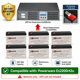 Batteries For Powerware Ex2200rt2u UPS, 6 X 12v, 7ah - 84wh UPS Batteries CB Range