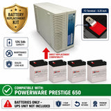 Batteries For Powerware Prestige 650 UPS, 4 X 12v, 5ah - 60wh UPS Batteries CB Range
