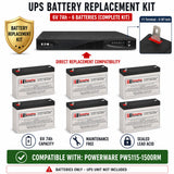 Batteries For Powerware Pw5115-1500rm UPS, 6 X 6v, 7ah - 42wh UPS Batteries CB Range