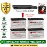 Powerware PW5115 750 RM Replacement Battery Kit 6V 7Ah 4 Pack UPS Batteries CB Range