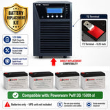 Powerware PW9130i 1500T-XL UPS Battery Replacement Kit 12V 9Ah 4 Pack UPS Batteries CB Range